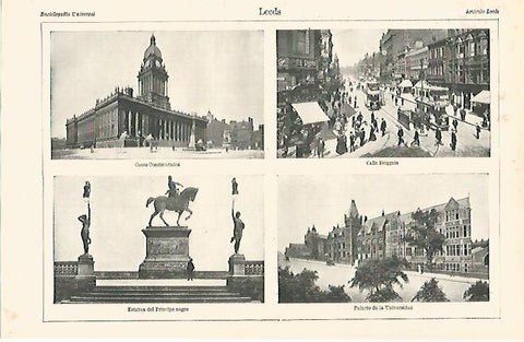 LAMINA ESPASA 26492: Vistas de Leeds Inglaterra
