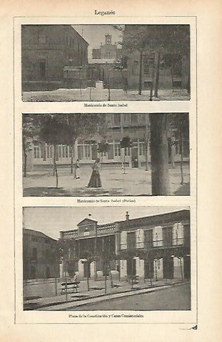 LAMINA ESPASA 26497: Manicomio de Santa Isabel en Leganes Madrid