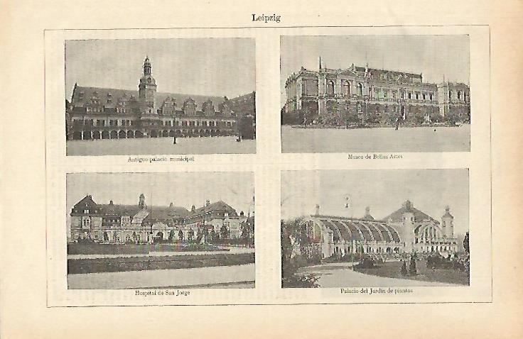 LAMINA ESPASA 26508: Palacio Museo Hoispital y Palacio del Jardin en Leipzig