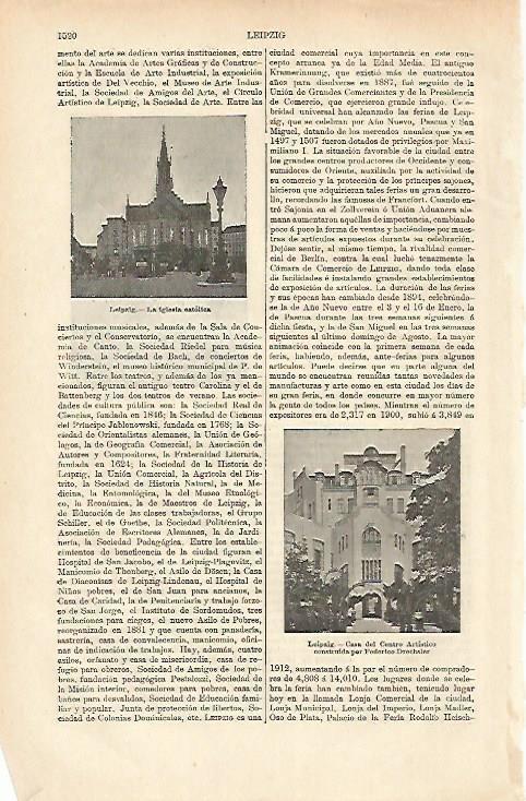 LAMINA ESPASA 26515: Casa del Centro Artistico de Leipzig Alemania