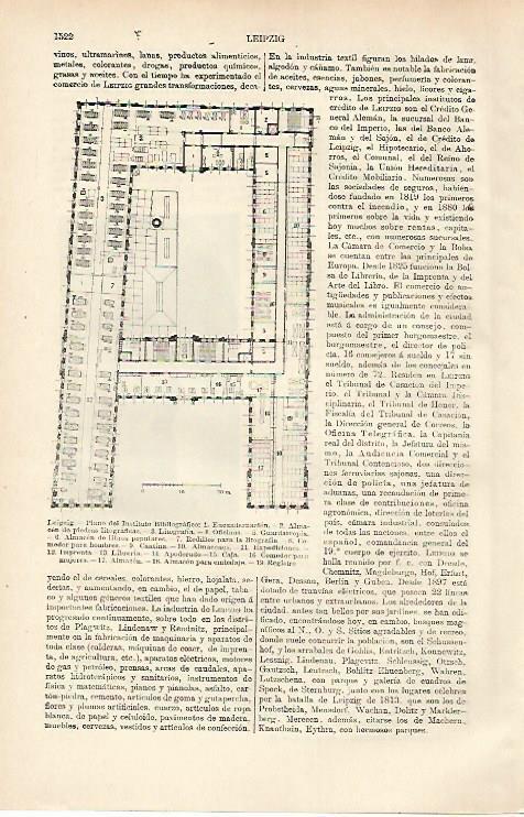 LAMINA ESPASA 26516: Plano del Instituo Bibliografico de Leipzig