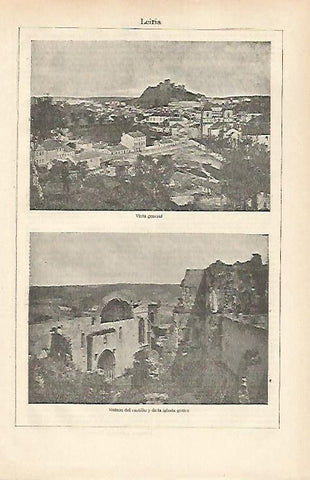 LAMINA ESPASA 26518: Castillo e iglesia de Leiria
