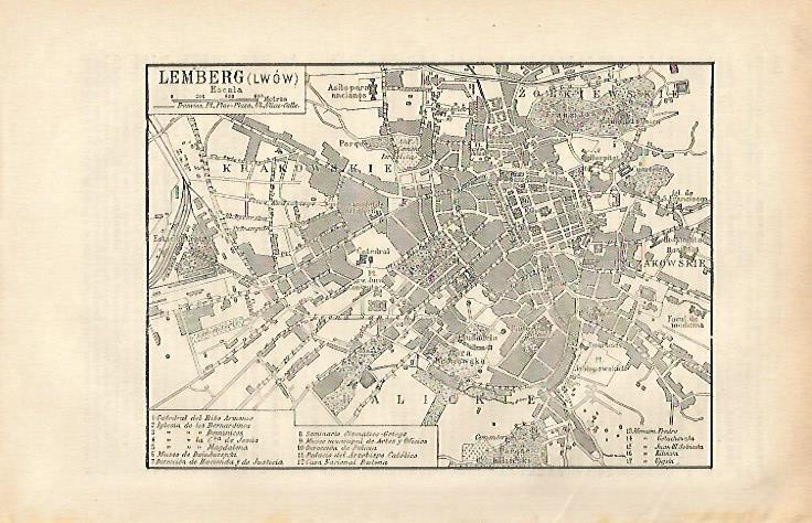 LAMINA ESPASA 26523: Plano de Lemberg. Austria