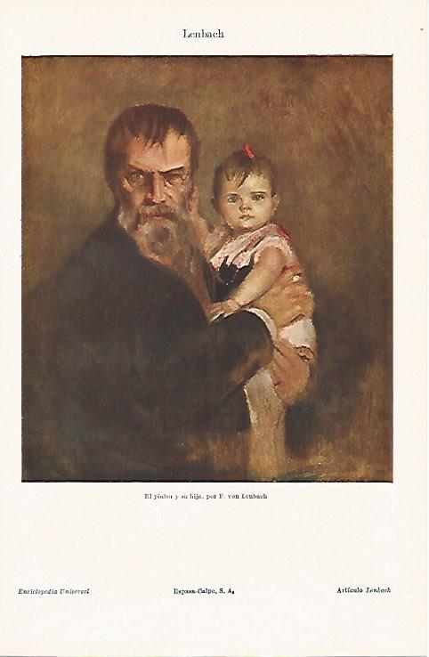 LAMINA ESPASA 26528: El pintor y su hija por F. von Lenbach