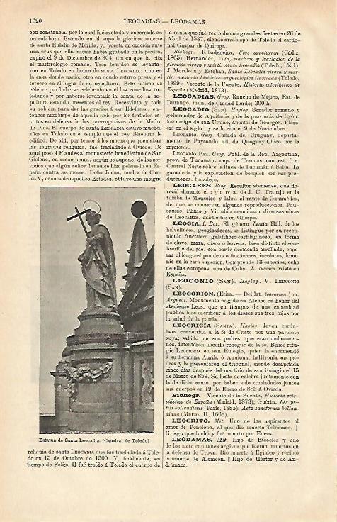 LAMINA ESPASA 26534: Estatua de Santa Leocadia en la Catedral de Toledo