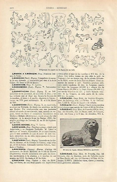 LAMINA ESPASA 26535: Filigranas de papel con la figura de un leon