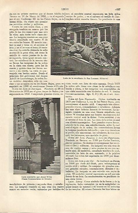 LAMINA ESPASA 26538: Leon de la escalinata de San Lorenzo en Genova