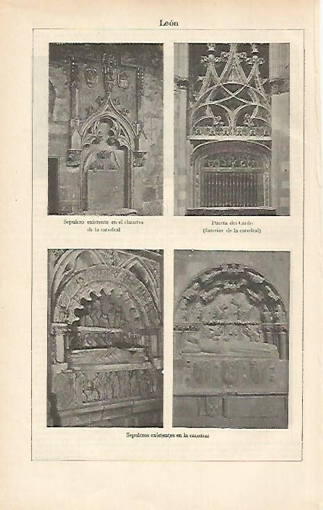 LAMINA ESPASA 26550: Detalles de la Catedral de Leon