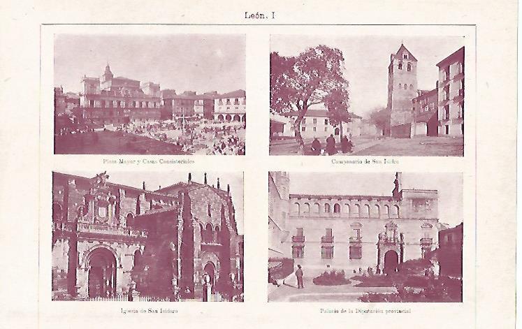 LAMINA ESPASA 26552: Plaza Mayor San Isidro San Isidoro y Palacio de la Diputacion de Leon