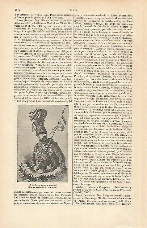 LAMINA ESPASA 26562: El general Diego Leon