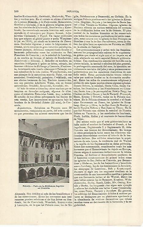 LAMINA ESPASA 15182: Biblioteca Jagellon en Cracovia Polonia
