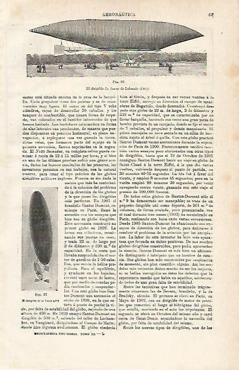 LAMINA ESPASA 15344: Dirigible Le Jeune de Lebaudy (1903)