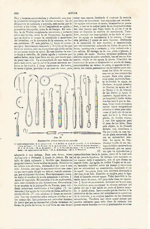 LAMINA ESPASA 15456: Agujas usadas en cirugia