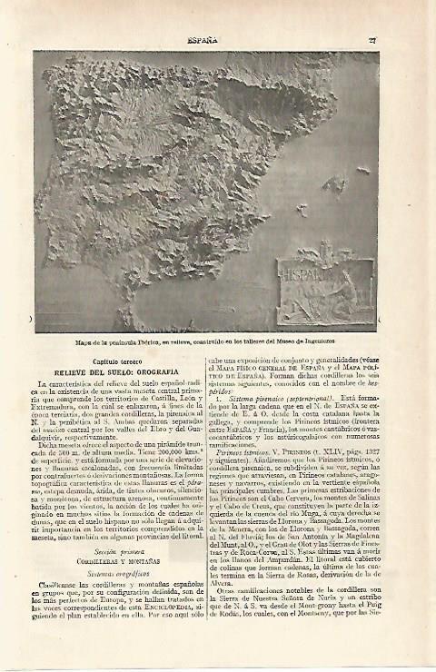 LAMINA ESPASA 15521: Mapa de la Peninsula Iberica
