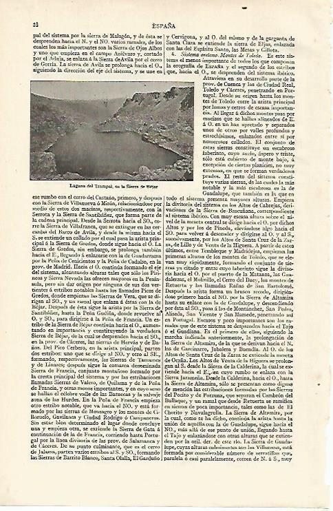 LAMINA ESPASA 15523: Laguna del Trampai en la Sierra de Bejar