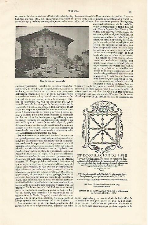 LAMINA ESPASA 15656: Casa de campo del Pais Vasco