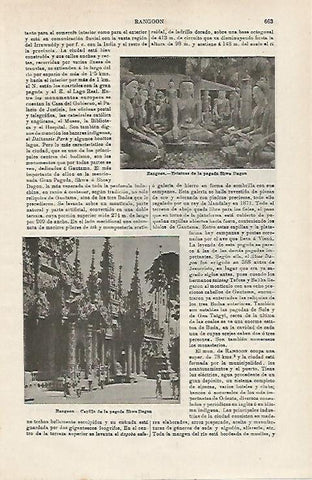 LAMINA ESPASA 15957: Pagoda Shwe Dagon en Rangoon India