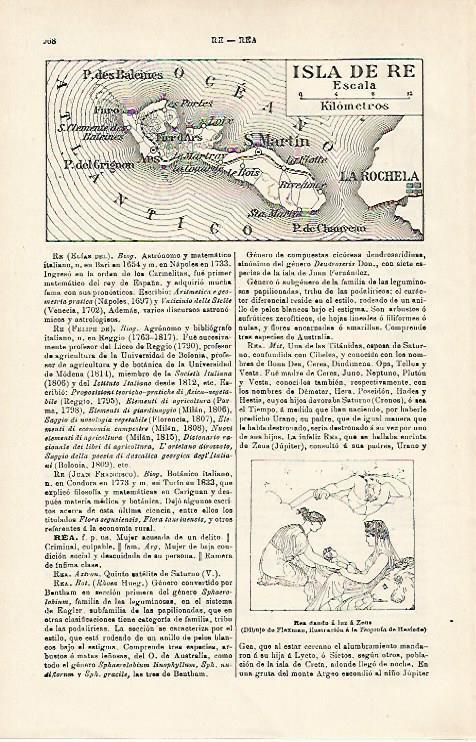 LAMINA ESPASA 15998: Mapa de la Isla de Re Italia