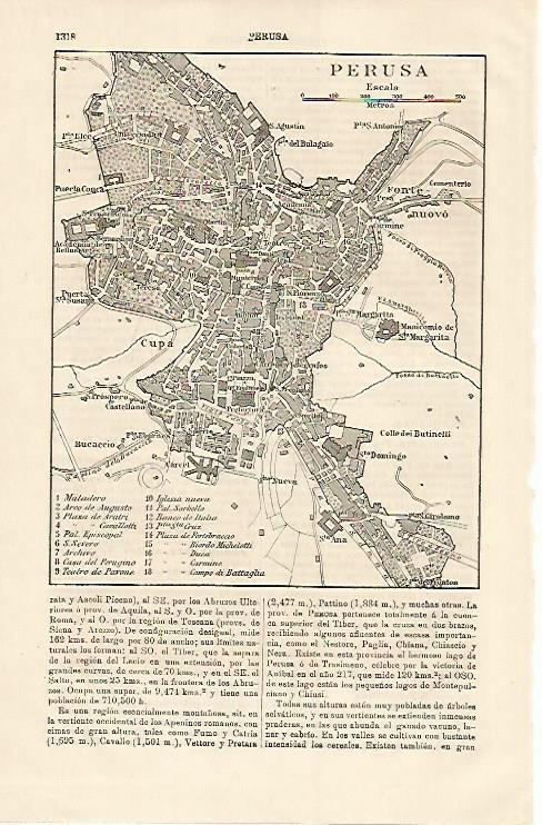 LAMINA ESPASA 15834: Plano de Perusa Italia