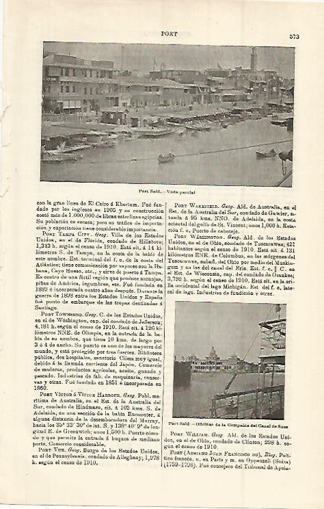 LAMINA ESPASA 15285: Vista de Port Said