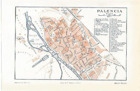 LAMINA ESPASA 1523: Plano de Palencia
