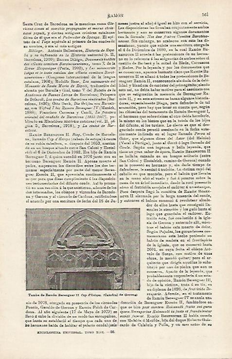 LAMINA ESPASA 15940: Tumba de Ramon Berenguer II en la catedral de Girona