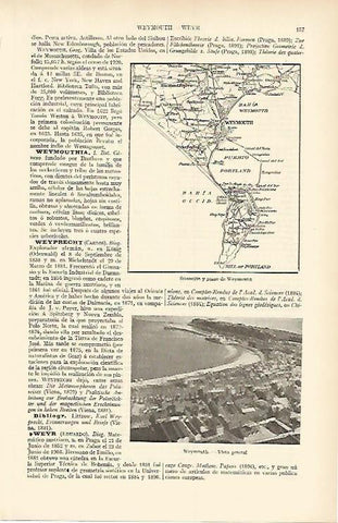 LAMINA ESPASA 1571: Mapa de Weymouth Estados Unidos