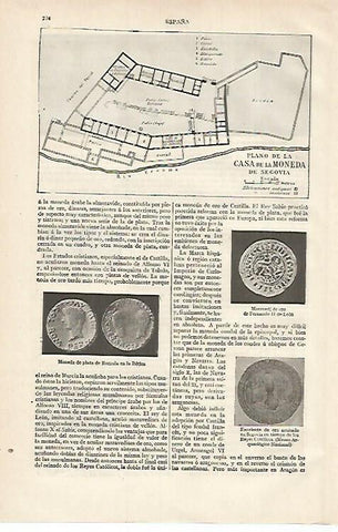 LAMINA ESPASA 15605: plano de la Casa de la Moneda de Segovia