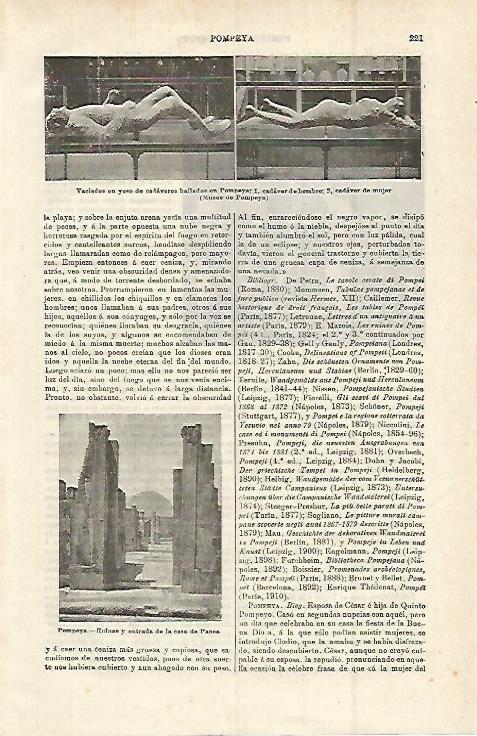 LAMINA ESPASA 15206: Vaciado en yeso de cadaveres de Pompeya