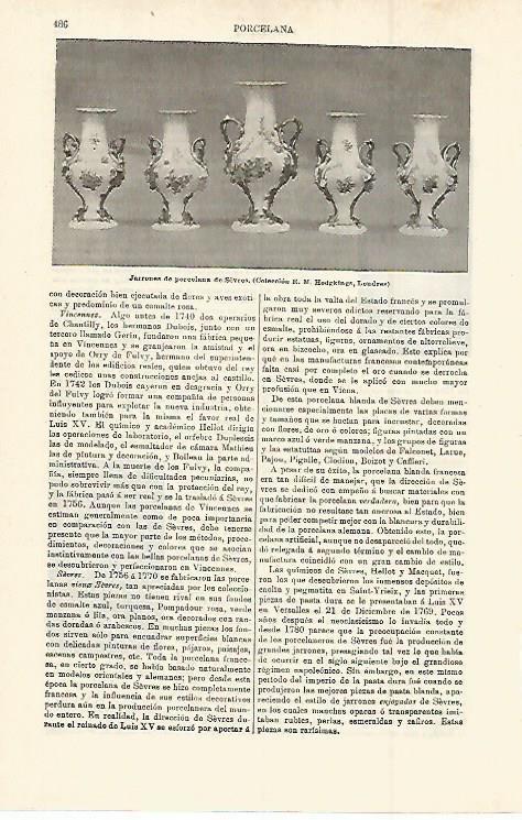 LAMINA ESPASA 15269: Jarrones de porcelana de Sevres