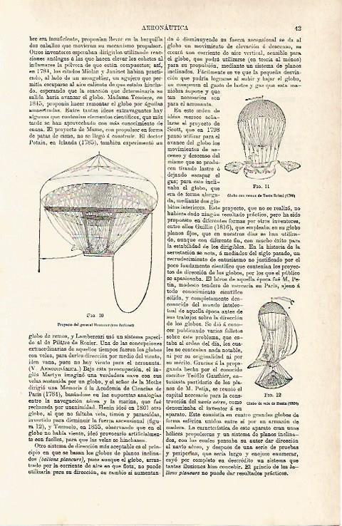 LAMINA ESPASA 15340: Globo de remos de velas y proyecto Meusnier
