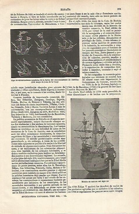 LAMINA ESPASA 15604: Modelo de carraca del siglo XV