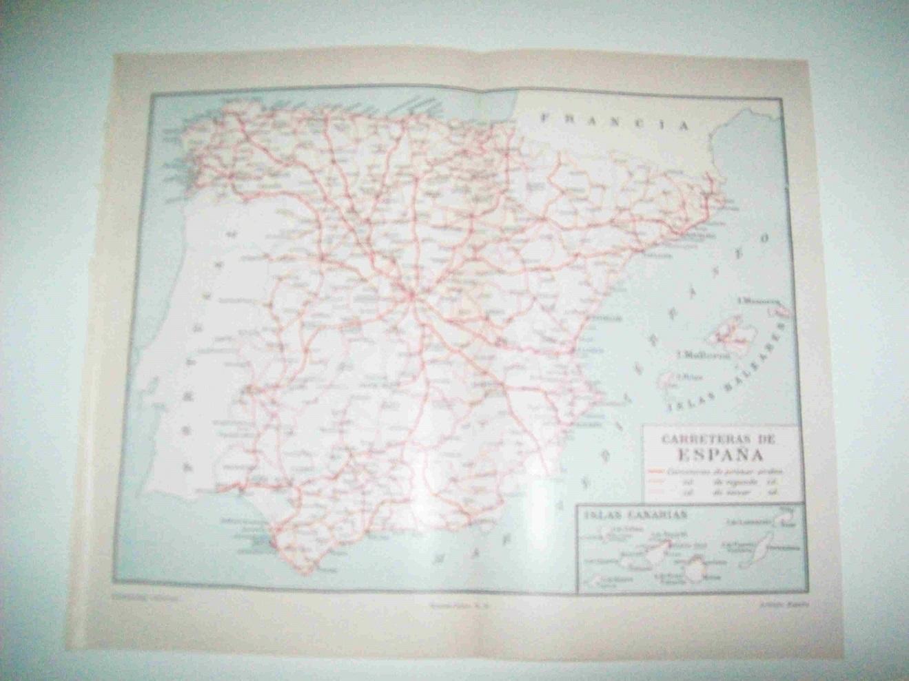 LAMINA ESPASA 15608: Mapa de las carreteras de España