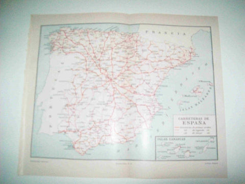 LAMINA ESPASA 15608: Mapa de las carreteras de España