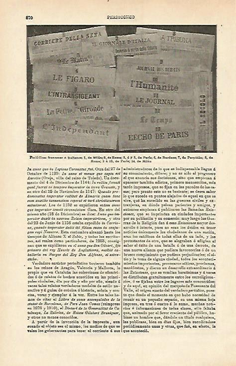 LAMINA ESPASA 15756: Periodicos de Francia e Italia