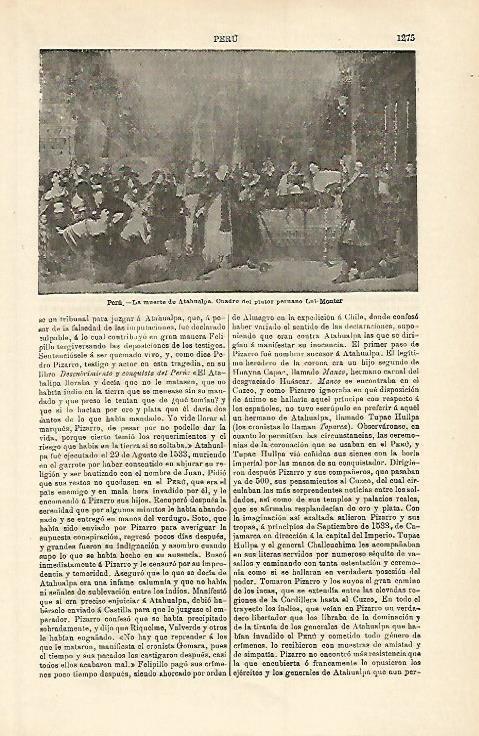 LAMINA ESPASA 15829: La muerte de Atahualpa por Monter