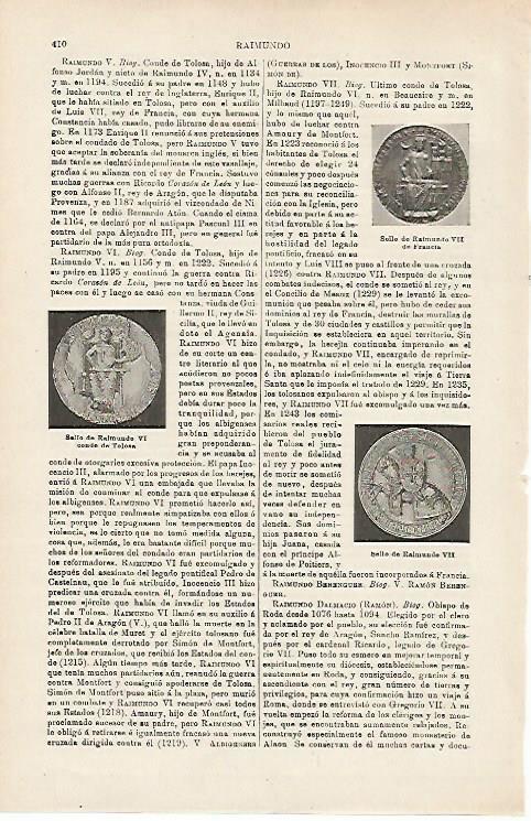 LAMINA ESPASA 15920: Sellos de Raimundo VI de Tolosa y Raimundo VII de Francia