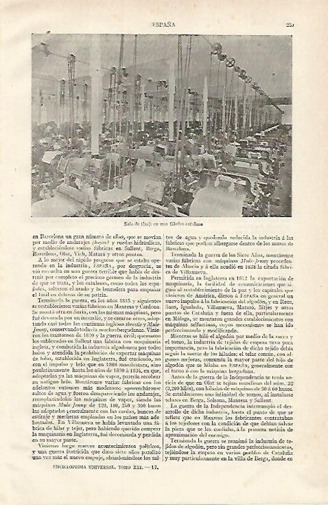 LAMINA ESPASA 15598: Sala de tisaje de una fabrica catalana