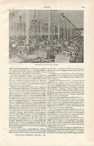 LAMINA ESPASA 15598: Sala de tisaje de una fabrica catalana