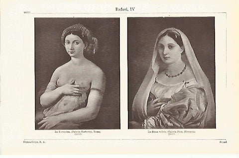 LAMINA ESPASA 15904: La donna velatta y La Fornarina por Rafael