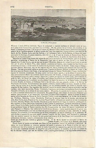 LAMINA ESPASA 15080: Vista parcial de La Coruña