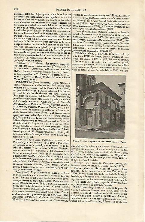 LAMINA ESPASA 15862: Iglesia de los Santos Pedro y Pablo en Pescia Italia