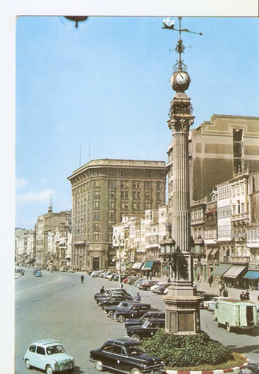 Postal 037664 : La Coruña. Obelisco de los Cantones