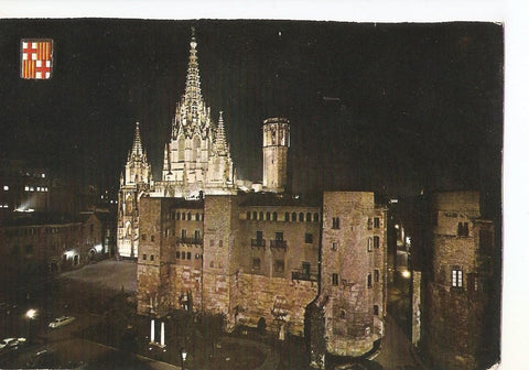 Postal 037757 : Barcelona. La Catedral y Barrio Gotico. Norcturna