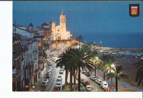 Postal-Postcard 17457: SITGES - Platja dOr Vista nocturna