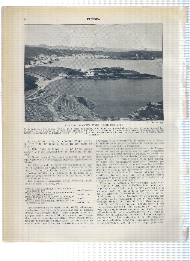 Lamina/sheet/feuille numerada 005/006: Vista de El Escorial y El cabo de Creus desde Cadaques