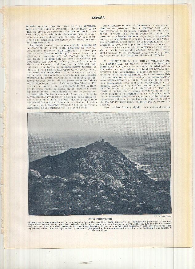 Lamina/sheet/feuille numerada 007/008: Cabo Finisterre y Helero de Aneto