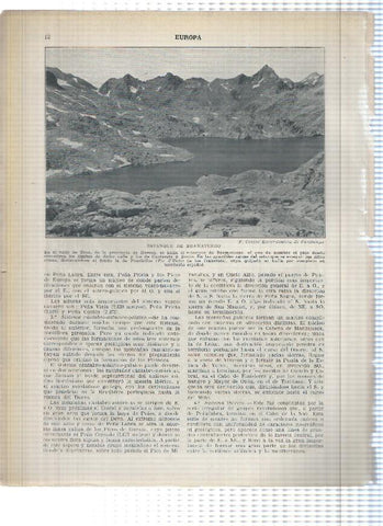 Lamina/sheet/feuille numerada 011/012: Arazas en el valle de Ordesa y Estanque dr Bramatuero