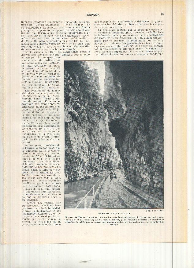 Lamina/sheet/feuille numerada 019/020: Paso de Peñas Juntas en Asturias y Los Mallos en Huesca