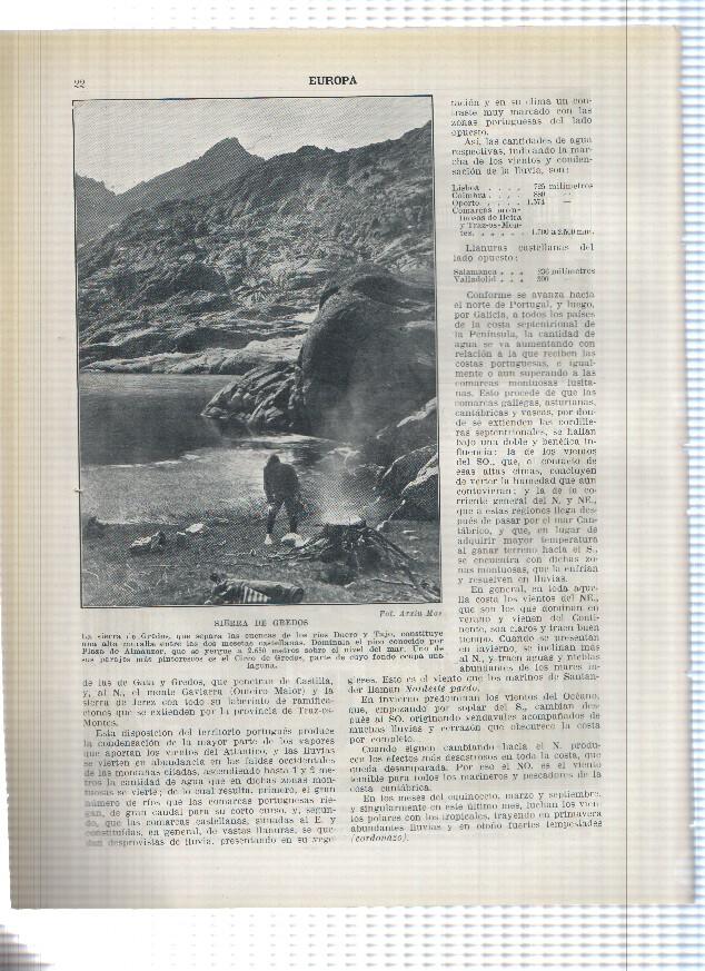 Lamina/sheet/feuille numerada 021/022: Caserio Astur, Calle de Maya y vista de la sierra de Gredos